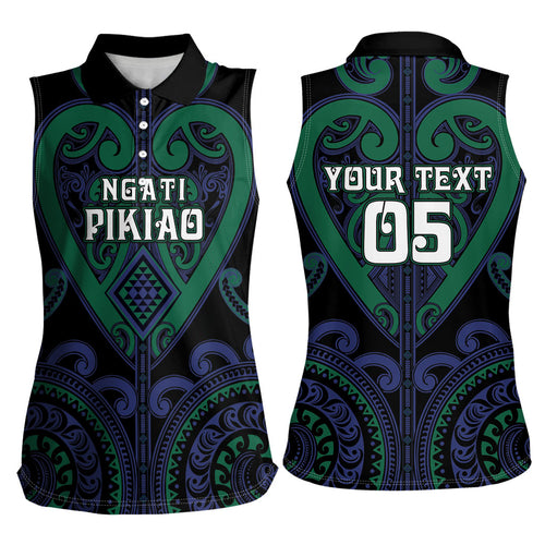 Custom Aotearoa Ngati Pikiao Women Sleeveless Polo Shirt Maori Tribal Pattern