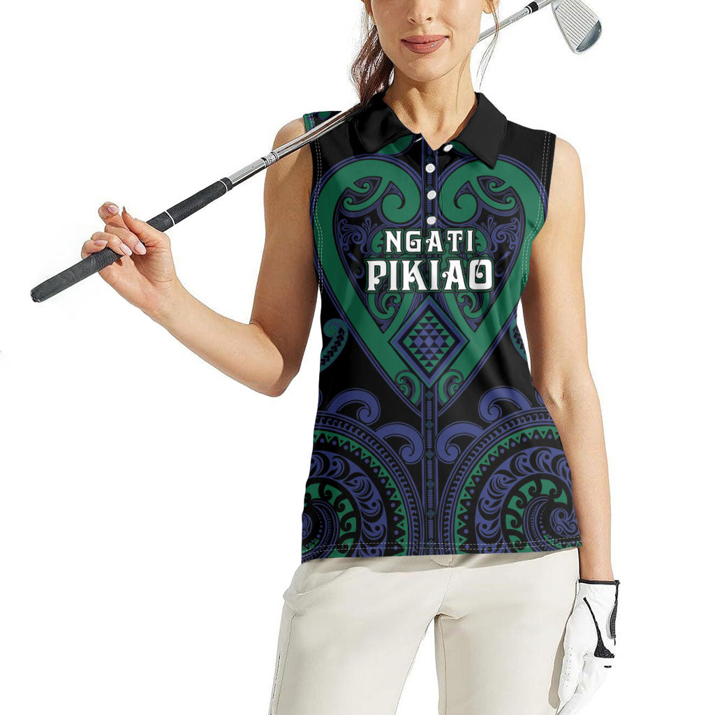 Custom Aotearoa Ngati Pikiao Women Sleeveless Polo Shirt Maori Tribal Pattern