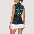 Custom Aotearoa Ngati Pikiao Women Sleeveless Polo Shirt Maori Tribal Pattern