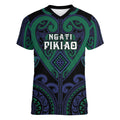 Custom Aotearoa Ngati Pikiao Women V-Neck T-Shirt Maori Tribal Pattern