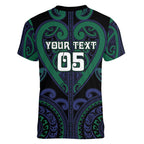 Custom Aotearoa Ngati Pikiao Women V-Neck T-Shirt Maori Tribal Pattern