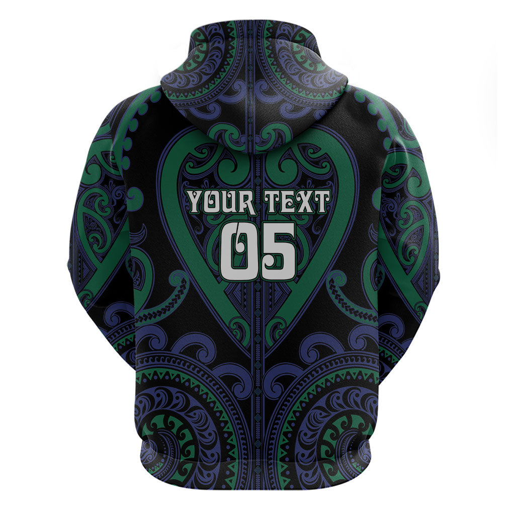 Custom Aotearoa Ngati Pikiao Zip Hoodie Maori Tribal Pattern