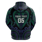 Custom Aotearoa Ngati Pikiao Zip Hoodie Maori Tribal Pattern