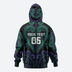 Custom Aotearoa Ngati Pikiao Zip Hoodie Maori Tribal Pattern