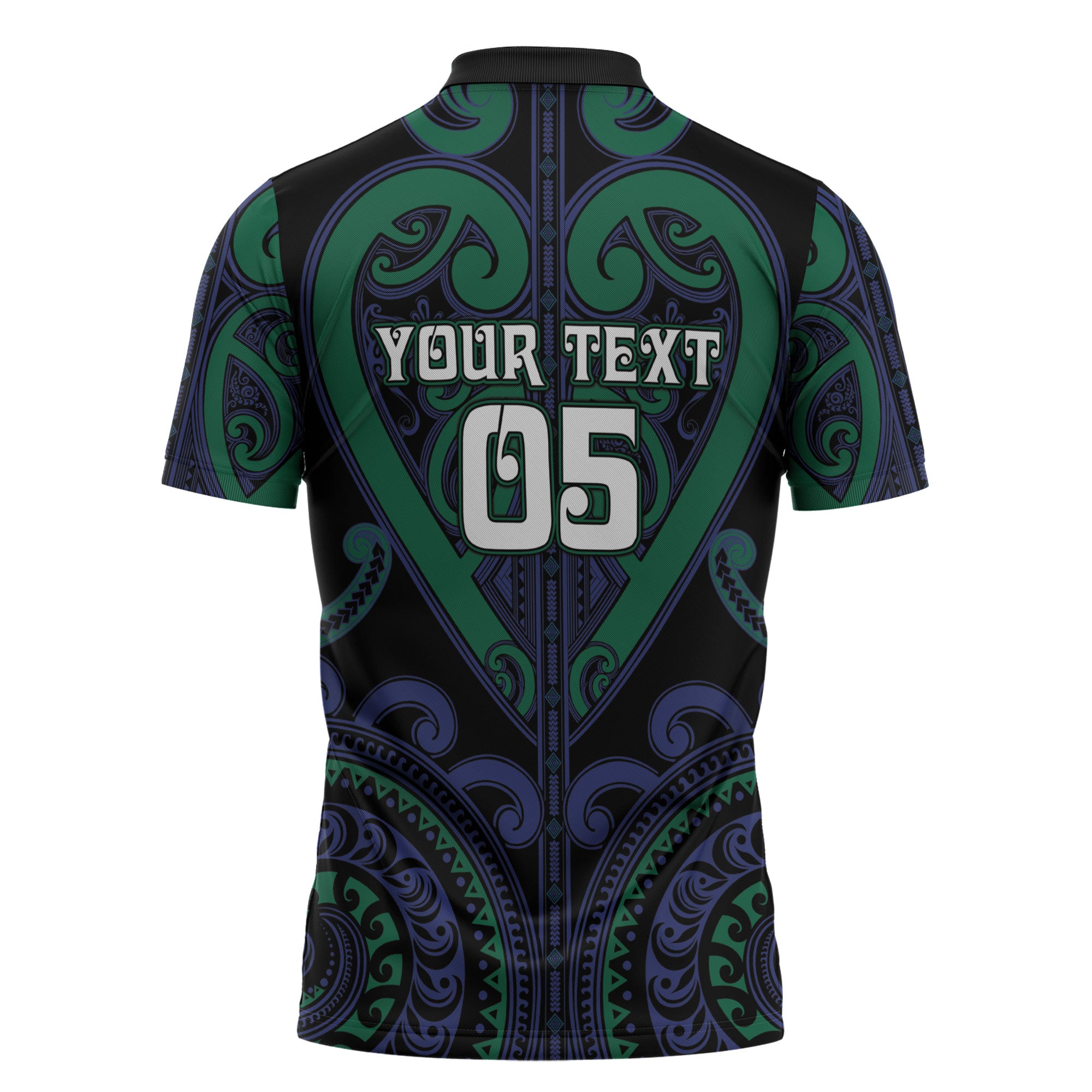 Custom Aotearoa Ngati Pikiao Zipper Polo Shirt Maori Tribal Pattern