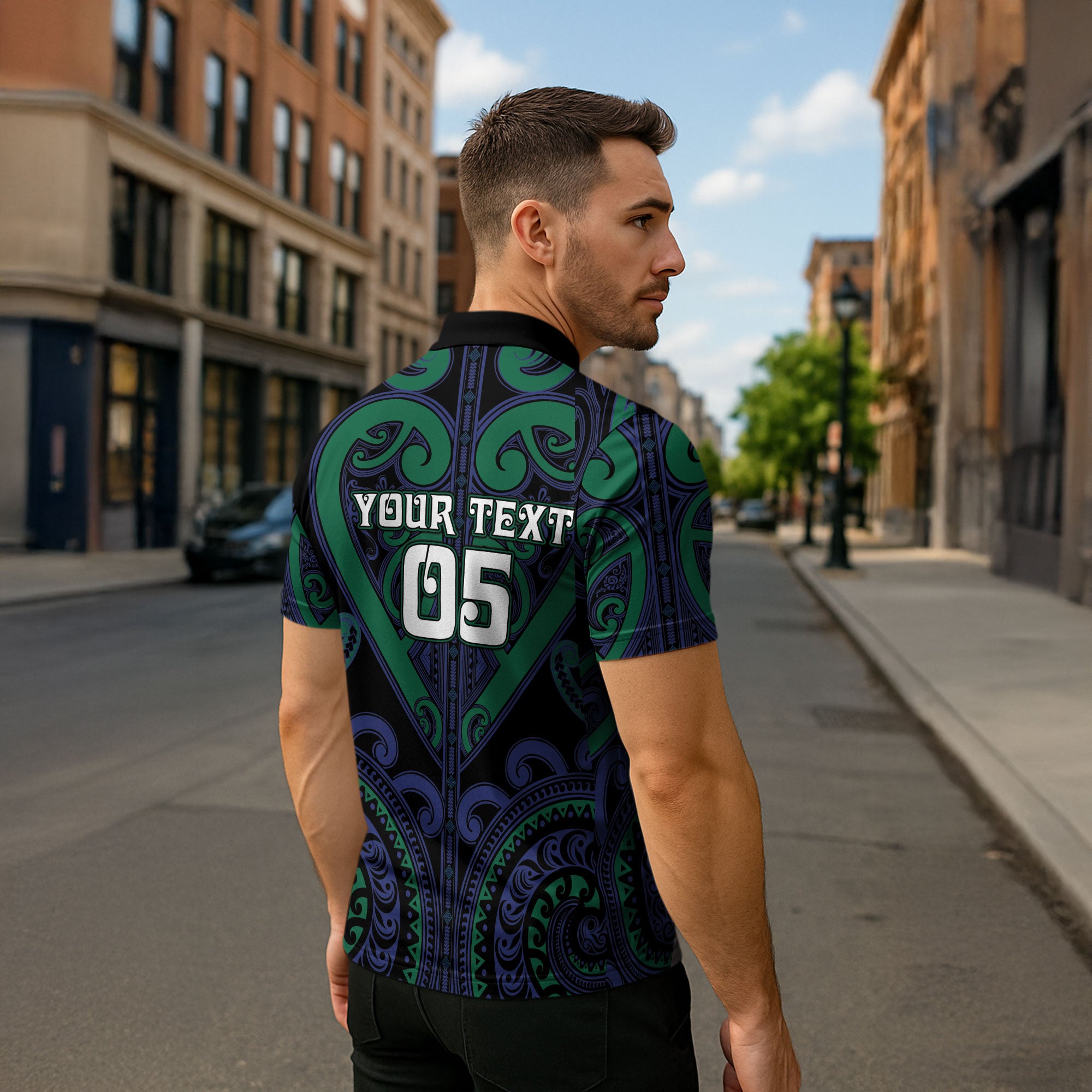 Custom Aotearoa Ngati Pikiao Zipper Polo Shirt Maori Tribal Pattern