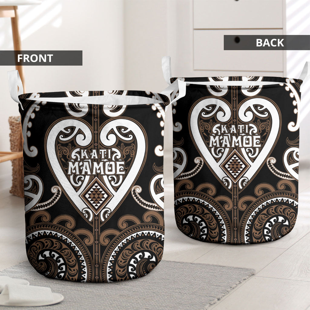 Aotearoa Kati Mamoe Laundry Basket Maori Tribal Pattern