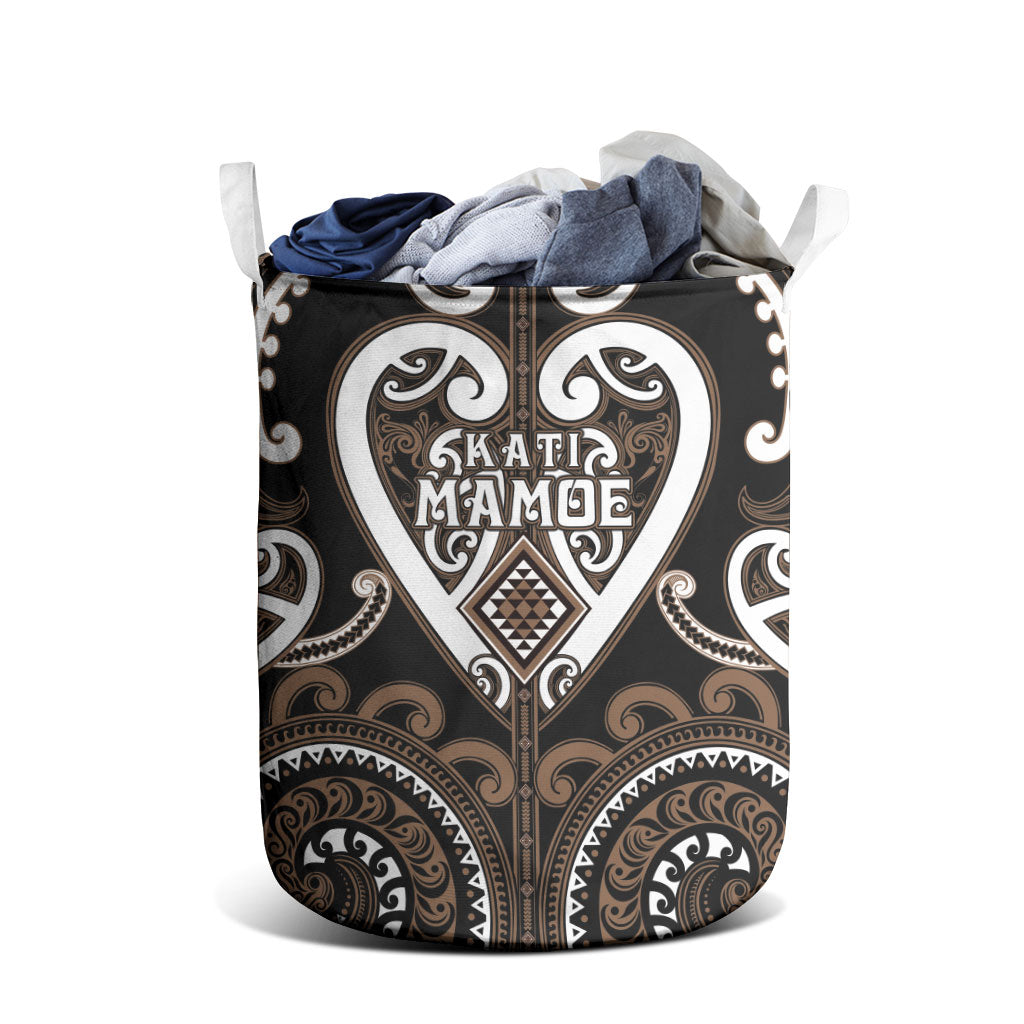 Aotearoa Kati Mamoe Laundry Basket Maori Tribal Pattern
