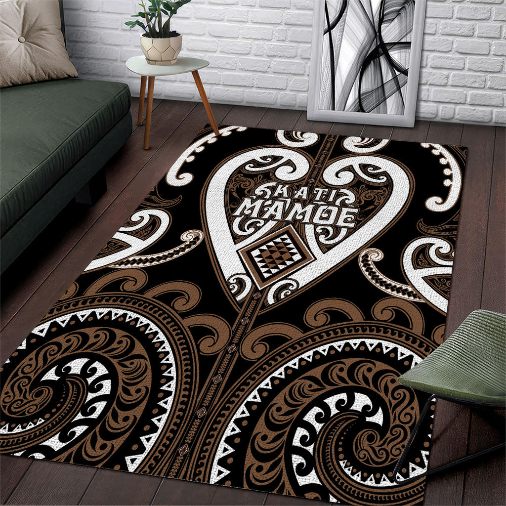 Aotearoa Kati Mamoe Area Rug Maori Tribal Pattern
