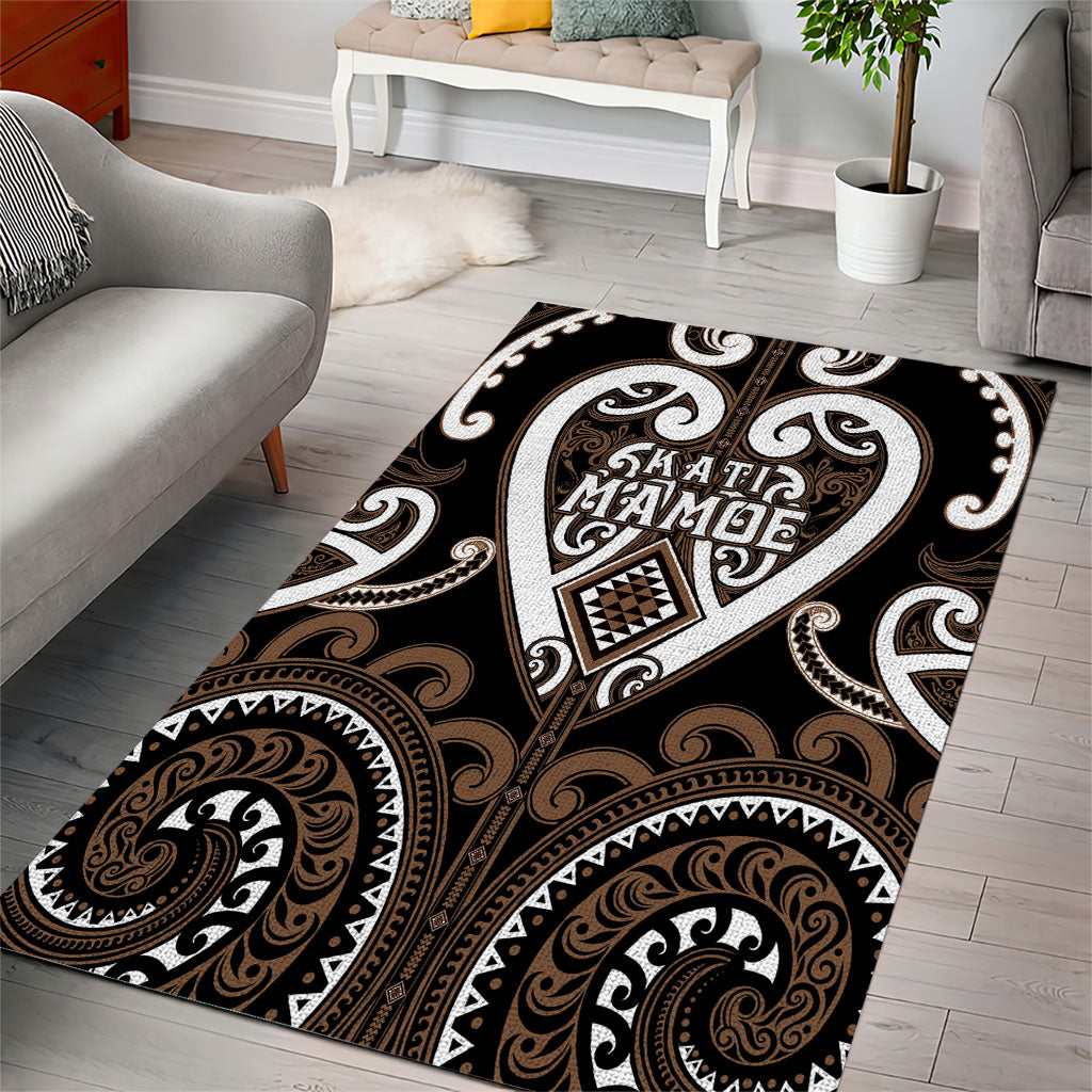 Aotearoa Kati Mamoe Area Rug Maori Tribal Pattern