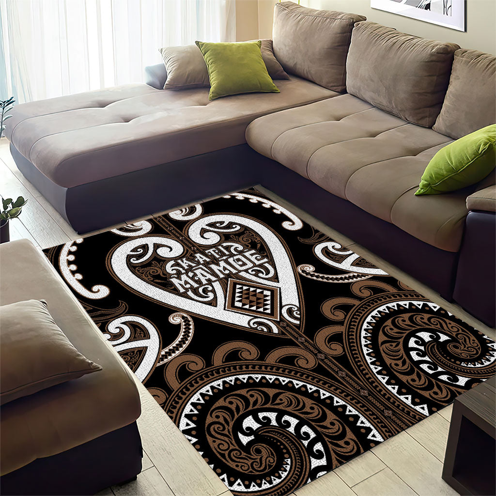 Aotearoa Kati Mamoe Area Rug Maori Tribal Pattern