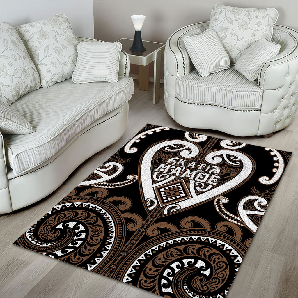 Aotearoa Kati Mamoe Area Rug Maori Tribal Pattern
