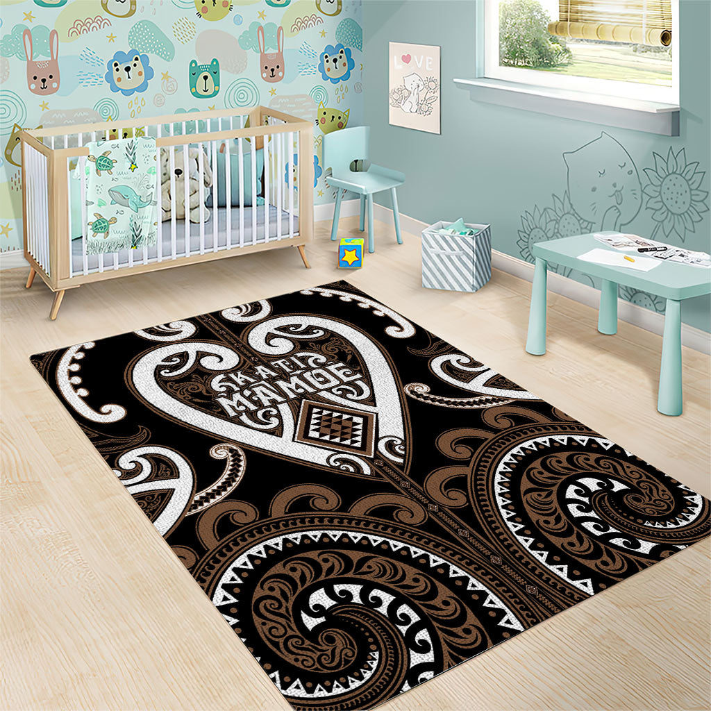 Aotearoa Kati Mamoe Area Rug Maori Tribal Pattern