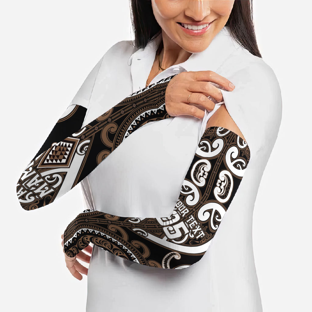 Custom Aotearoa Kati Mamoe Arm Sleeves Maori Tribal Pattern