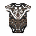 Custom Aotearoa Kati Mamoe Baby Onesie Maori Tribal Pattern