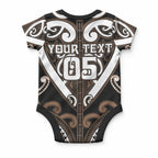 Custom Aotearoa Kati Mamoe Baby Onesie Maori Tribal Pattern