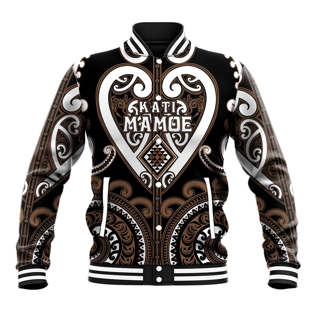 Custom Aotearoa Kati Mamoe Baseball Jacket Maori Tribal Pattern