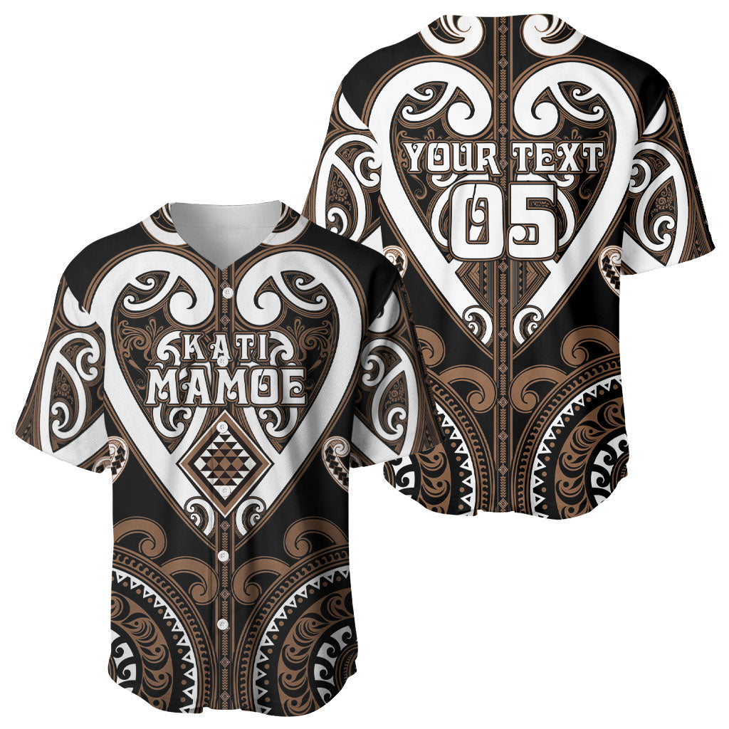 Custom Aotearoa Kati Mamoe Baseball Jersey Maori Tribal Pattern