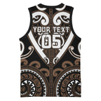 Custom Aotearoa Kati Mamoe Basketball Jersey Maori Tribal Pattern