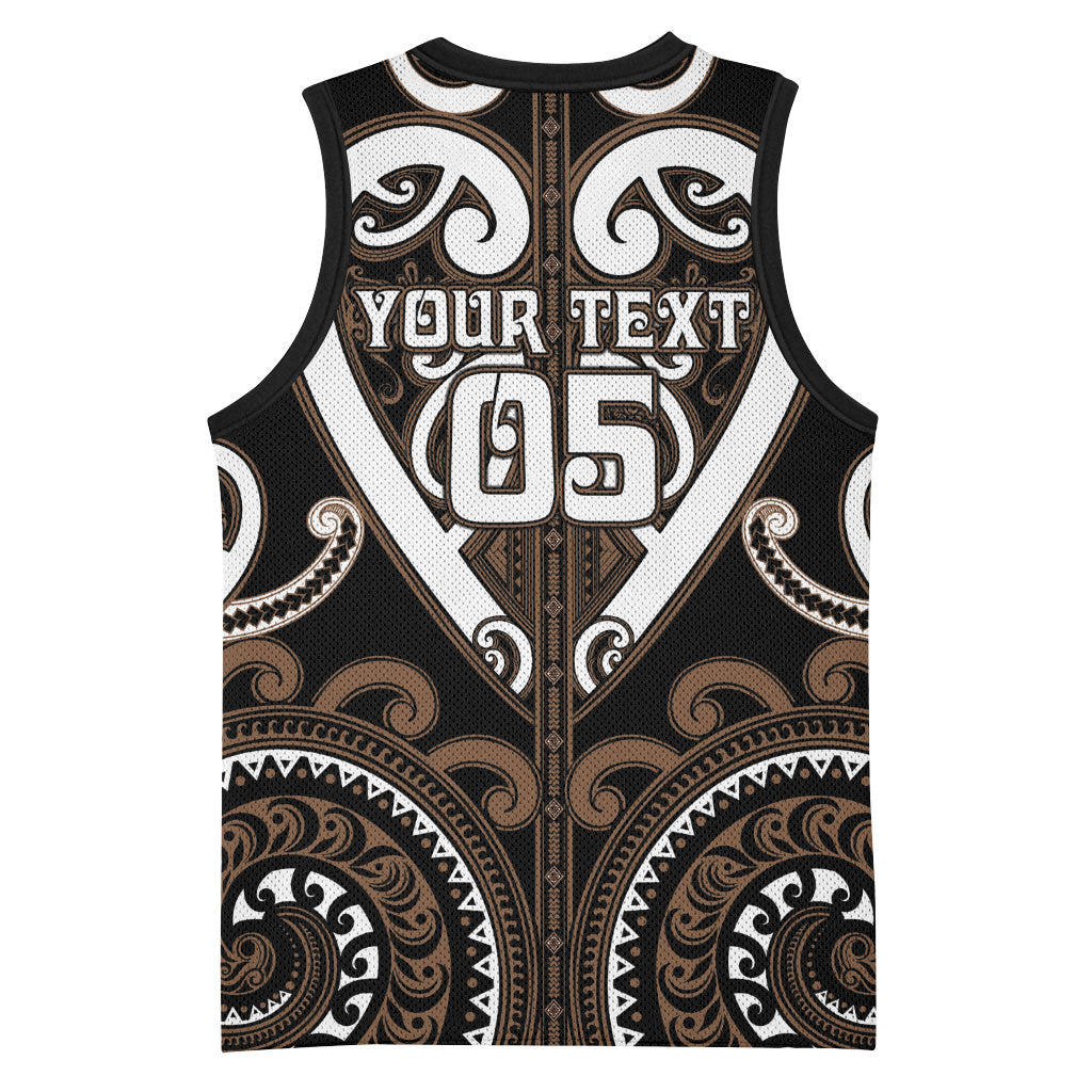 Custom Aotearoa Kati Mamoe Basketball Jersey Maori Tribal Pattern