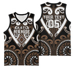 Custom Aotearoa Kati Mamoe Basketball Jersey Maori Tribal Pattern