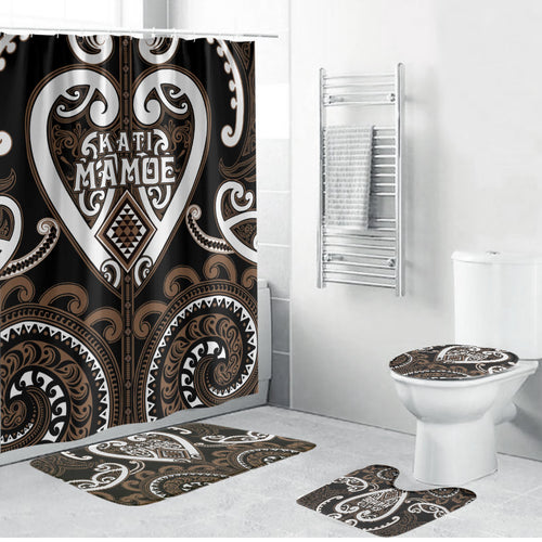 Aotearoa Kati Mamoe Bathroom Set Maori Tribal Pattern