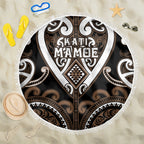 Aotearoa Kati Mamoe Beach Blanket Maori Tribal Pattern