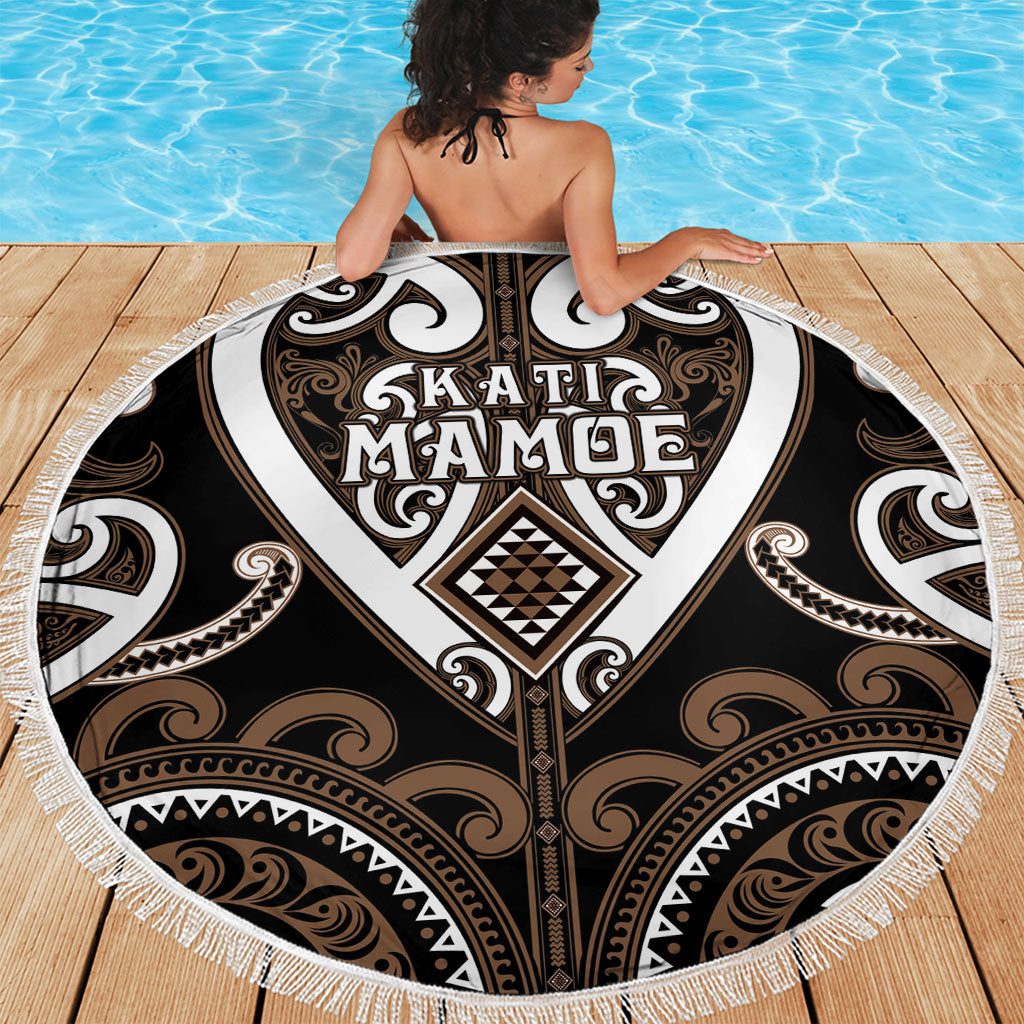 Aotearoa Kati Mamoe Beach Blanket Maori Tribal Pattern