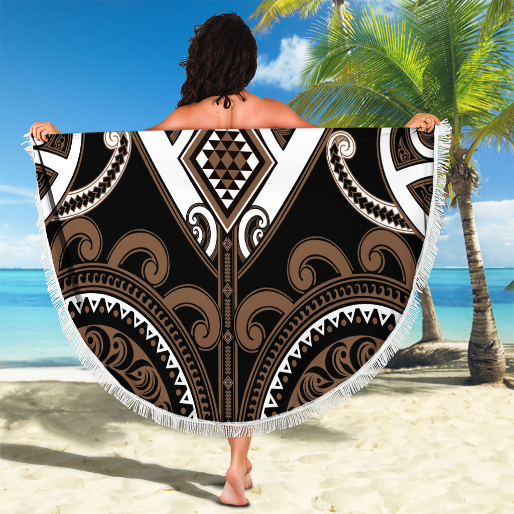 Aotearoa Kati Mamoe Beach Blanket Maori Tribal Pattern