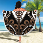 Aotearoa Kati Mamoe Beach Blanket Maori Tribal Pattern