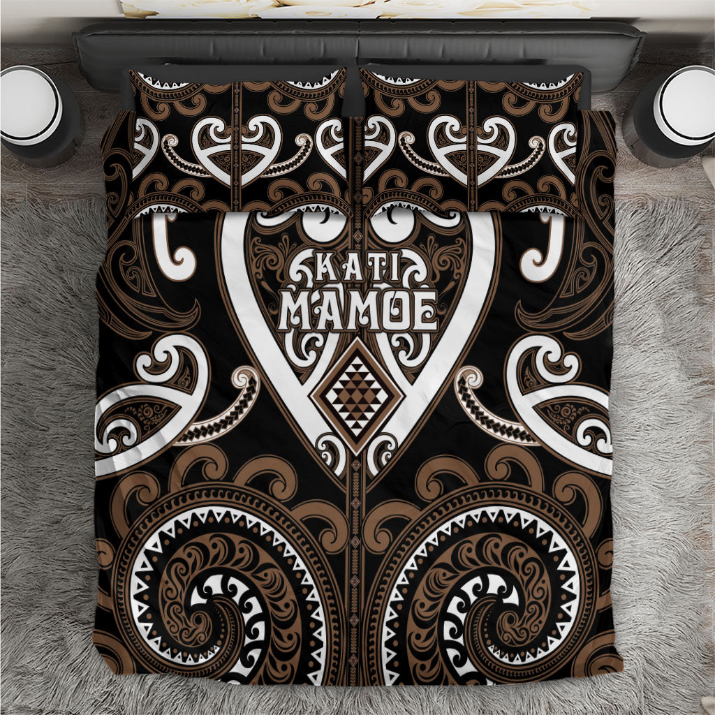 Aotearoa Kati Mamoe Bedding Set Maori Tribal Pattern