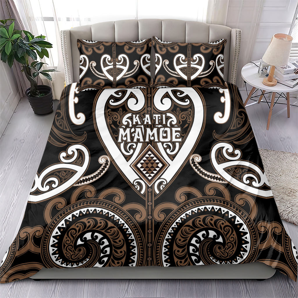 Aotearoa Kati Mamoe Bedding Set Maori Tribal Pattern