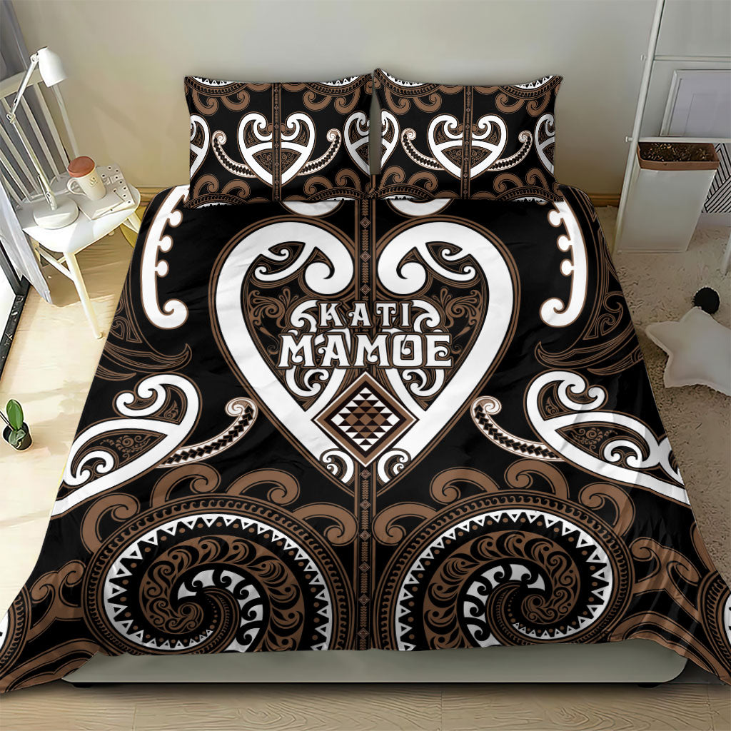 Aotearoa Kati Mamoe Bedding Set Maori Tribal Pattern