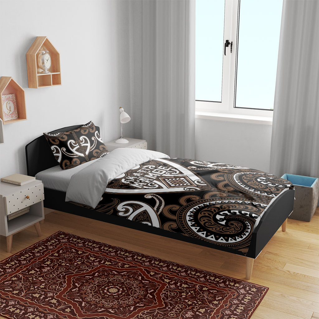 Aotearoa Kati Mamoe Bedding Set Maori Tribal Pattern