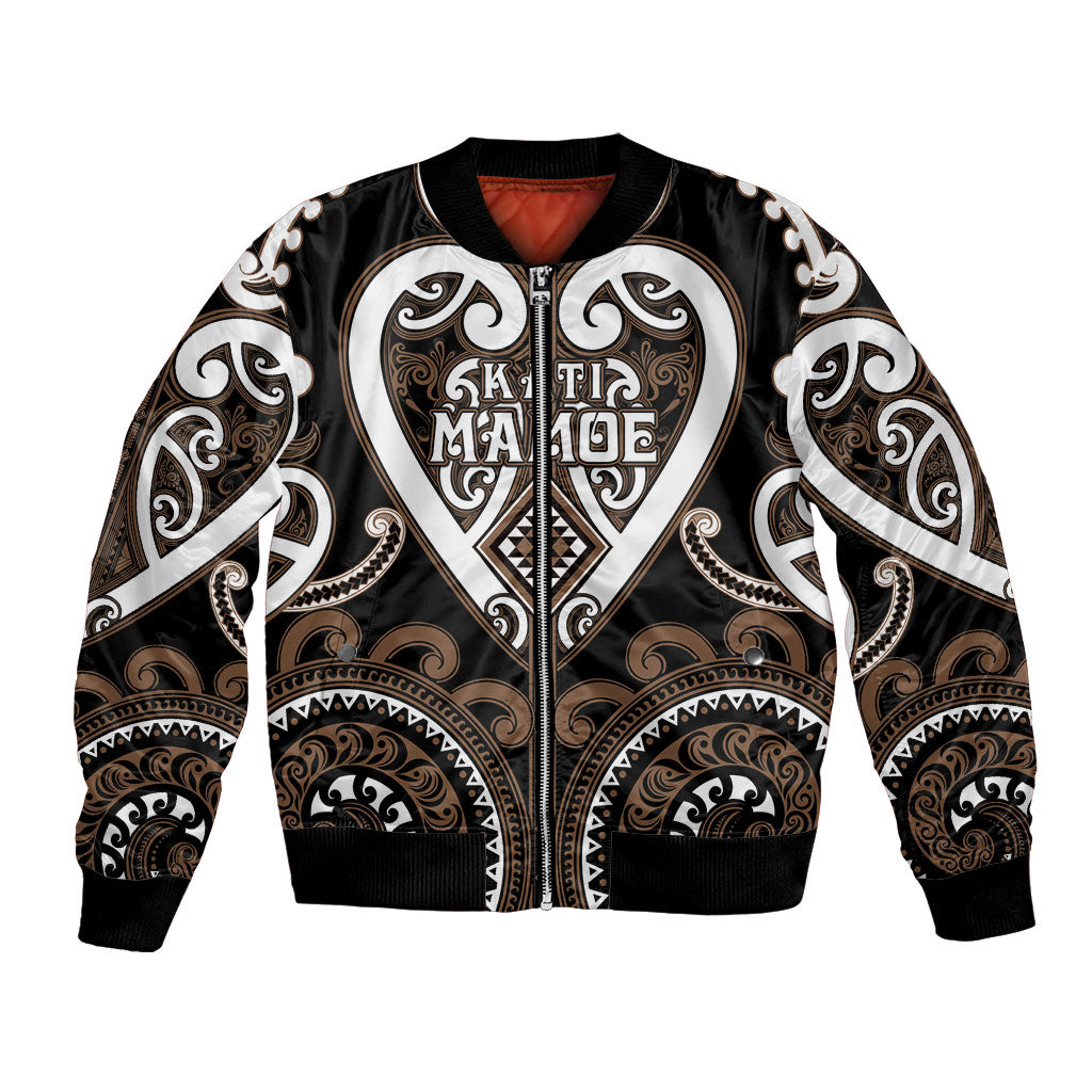 Custom Aotearoa Kati Mamoe Bomber Jacket Maori Tribal Pattern