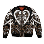 Custom Aotearoa Kati Mamoe Bomber Jacket Maori Tribal Pattern