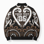 Custom Aotearoa Kati Mamoe Bomber Puffer Jacket Maori Tribal Pattern
