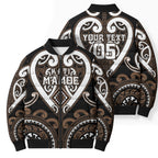 Custom Aotearoa Kati Mamoe Bomber Puffer Jacket Maori Tribal Pattern