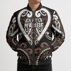 Custom Aotearoa Kati Mamoe Bomber Puffer Jacket Maori Tribal Pattern