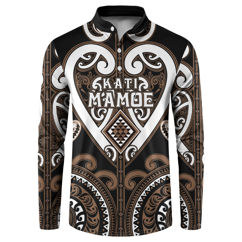Custom Aotearoa Kati Mamoe Button Sweatshirt Maori Tribal Pattern