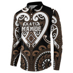 Custom Aotearoa Kati Mamoe Button Sweatshirt Maori Tribal Pattern