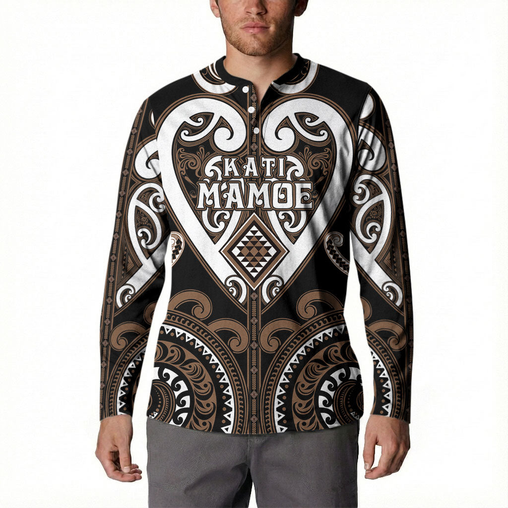 Custom Aotearoa Kati Mamoe Button Sweatshirt Maori Tribal Pattern