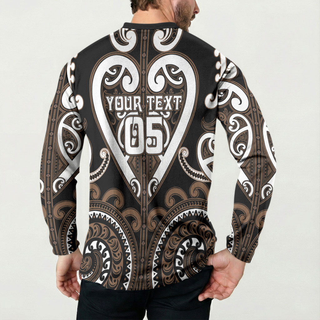 Custom Aotearoa Kati Mamoe Button Sweatshirt Maori Tribal Pattern