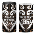 Custom Aotearoa Kati Mamoe 4 in 1 Can Cooler Tumbler Maori Tribal Pattern