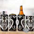 Custom Aotearoa Kati Mamoe 4 in 1 Can Cooler Tumbler Maori Tribal Pattern