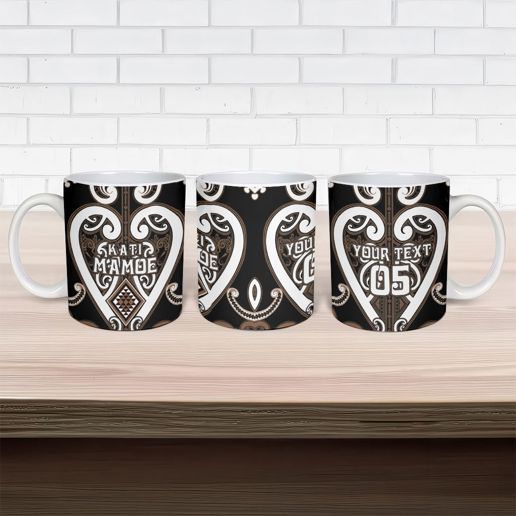 Custom Aotearoa Kati Mamoe Ceramic Mug Maori Tribal Pattern