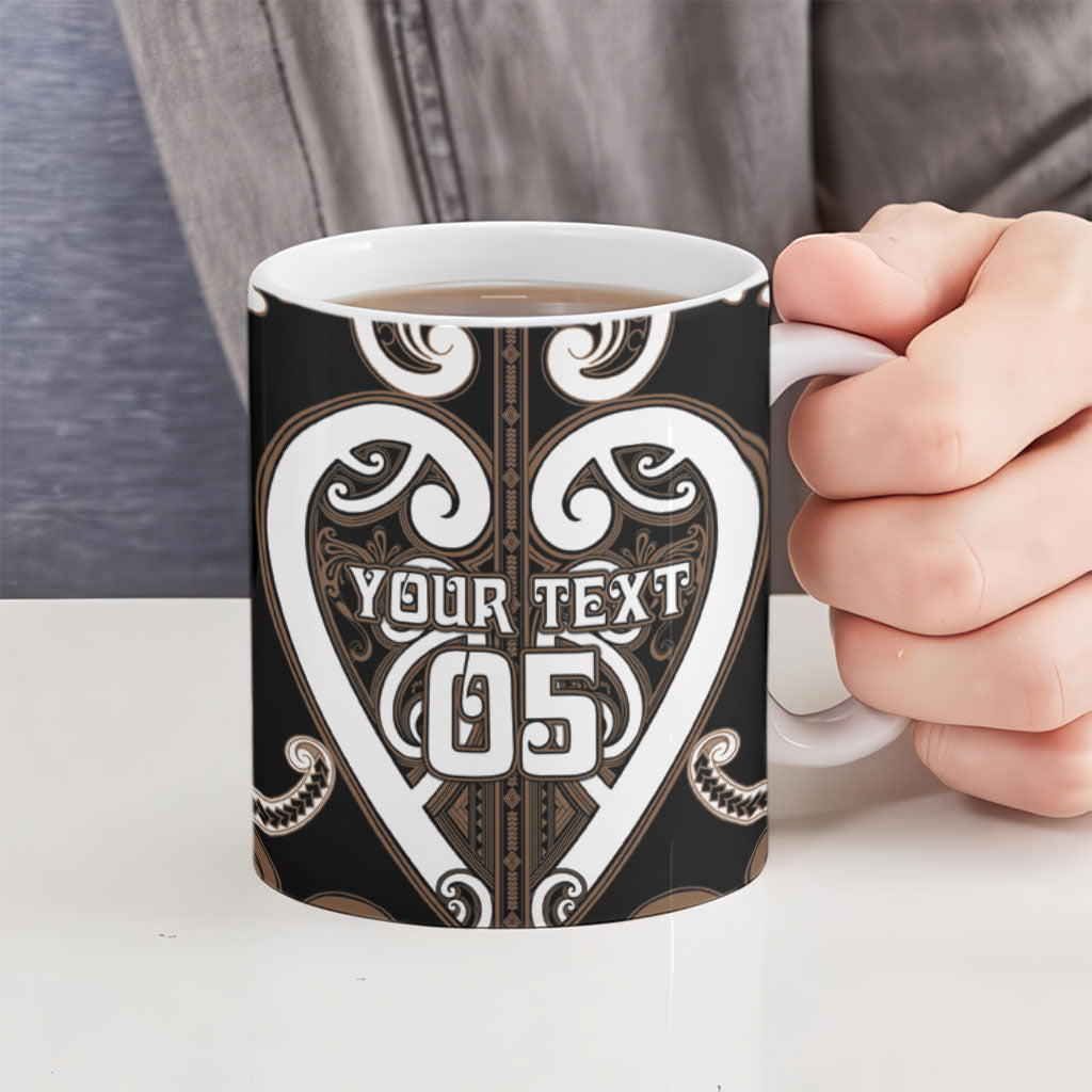 Custom Aotearoa Kati Mamoe Ceramic Mug Maori Tribal Pattern