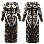 Custom Aotearoa Kati Mamoe Couples Matching Long Sleeve Bodycon Dress and Hawaiian Shirt Maori Tribal Pattern