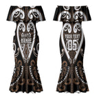 Custom Aotearoa Kati Mamoe Couples Matching Mermaid Dress and Hawaiian Shirt Maori Tribal Pattern