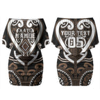 Custom Aotearoa Kati Mamoe Couples Matching Off Shoulder Short Dress and Hawaiian Shirt Maori Tribal Pattern